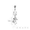 316L SURGICAL STEEL MULTI CZ CHERRY NON DANGLE BELLY BUTTON NAVEL RING 316L SURGICAL STEEL MULTI CZ CHERRY NON DANGLE BELLY BUTTON NAVEL RING